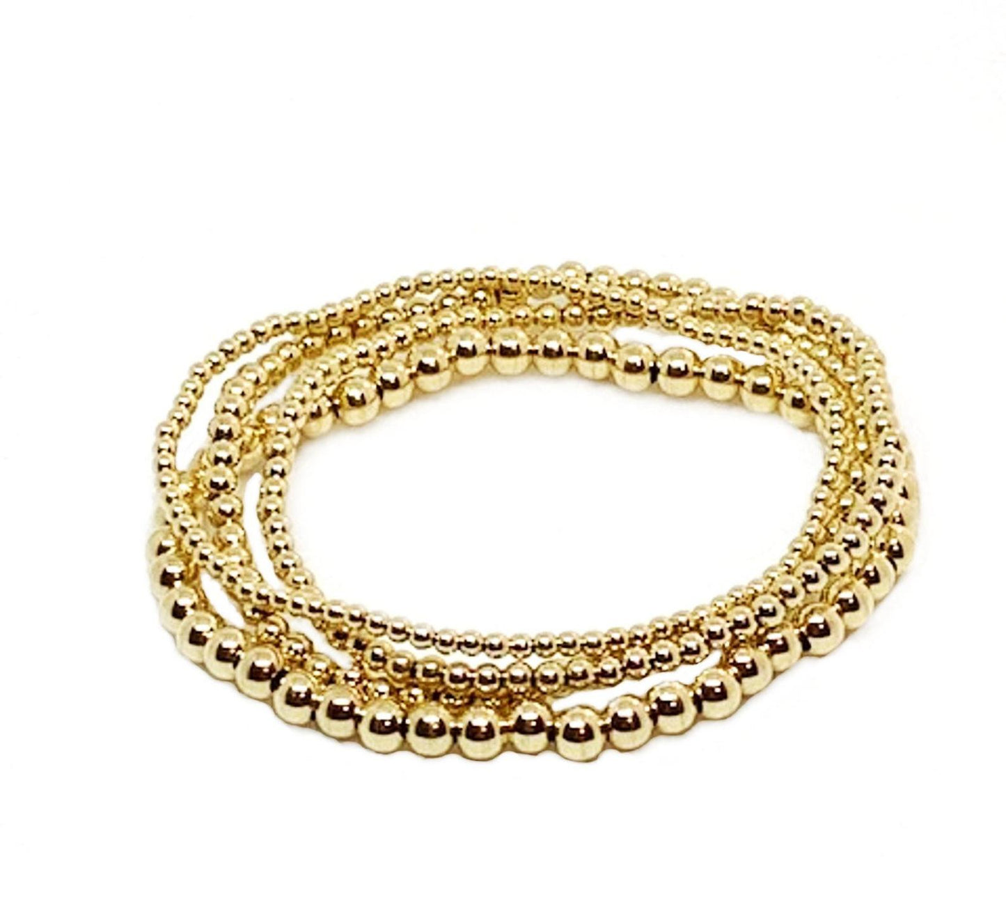14K Gold Filled Beaded Stretch Bracelet