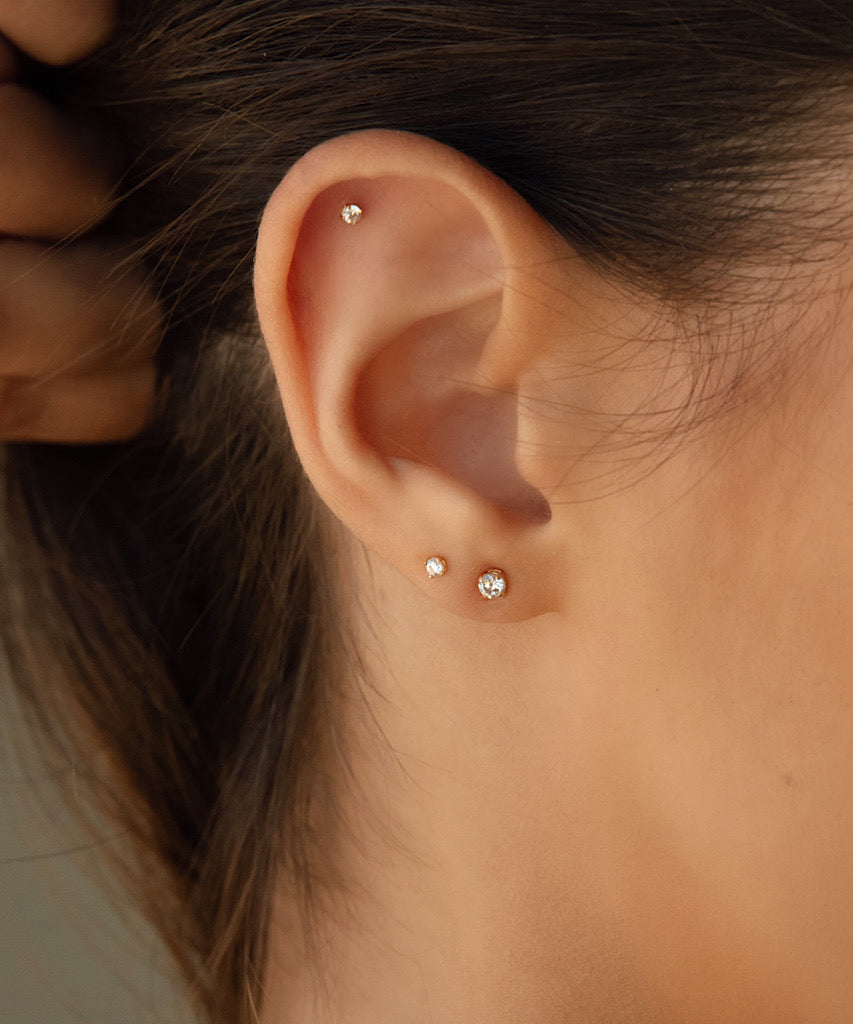 14K Screw Back Studs