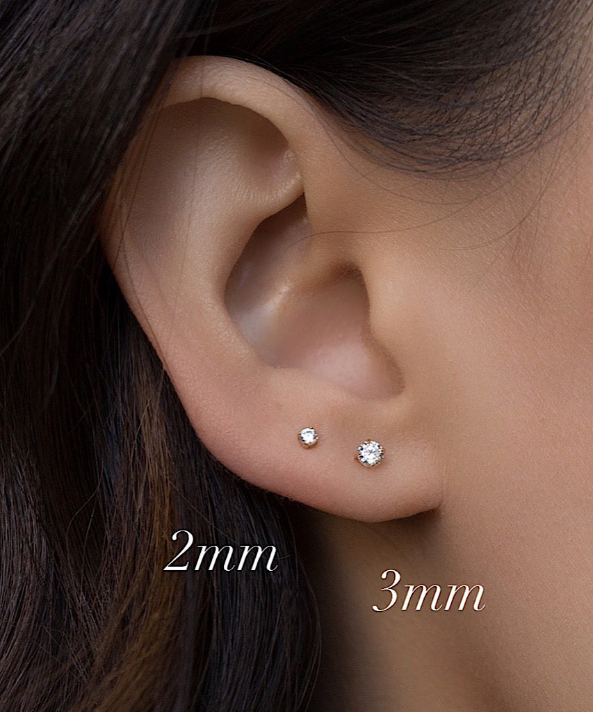 14K Screw Back Studs