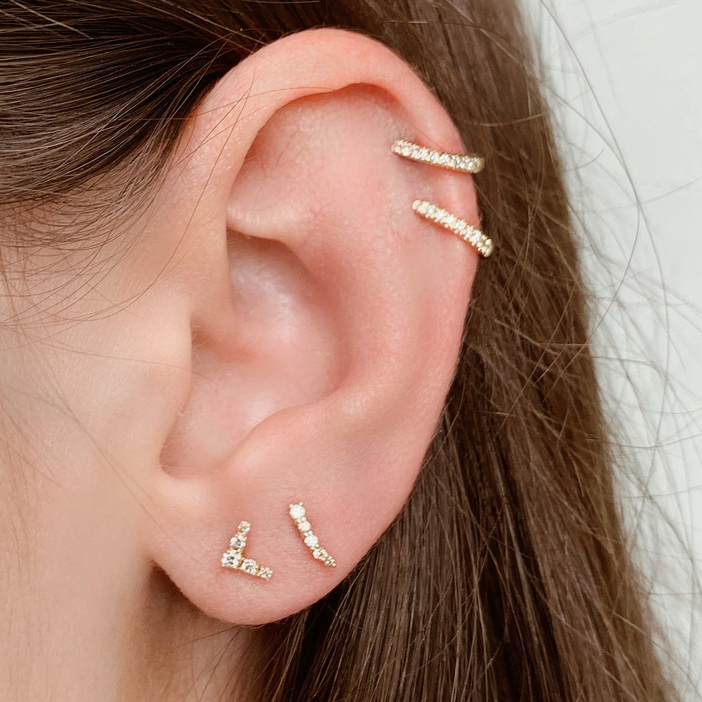 MINI 14K Diamond Huggies