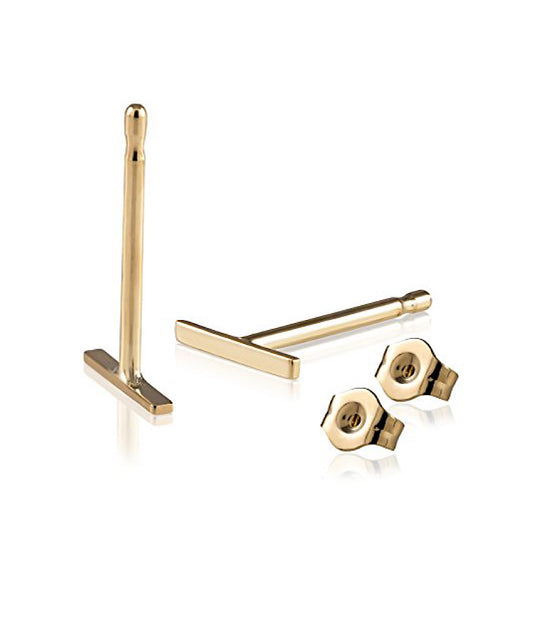 14K Tiny Bar Studs