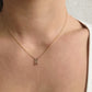Rebel Necklace {Old English Initial} Solid 14K Gold