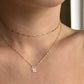 Rebel Necklace {Old English Initial} Solid 14K Gold