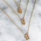 Rebel Necklace {Old English Initial} Solid 14K Gold