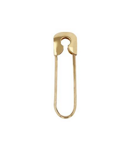 Solid 14K Gold Safety Pin Earring