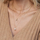 Solid 14K Gold Crescent Necklace