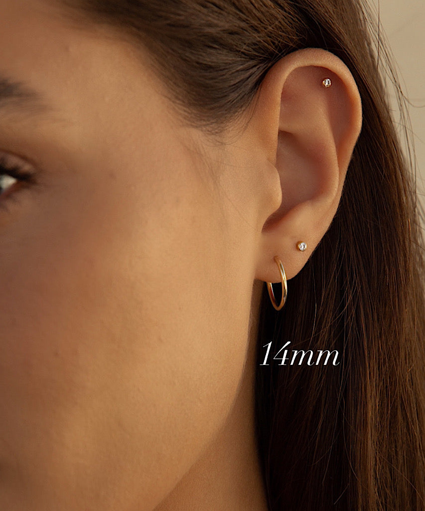 Plain Gold Hoop Earrings, heavy weight EH2 - TaberStudios