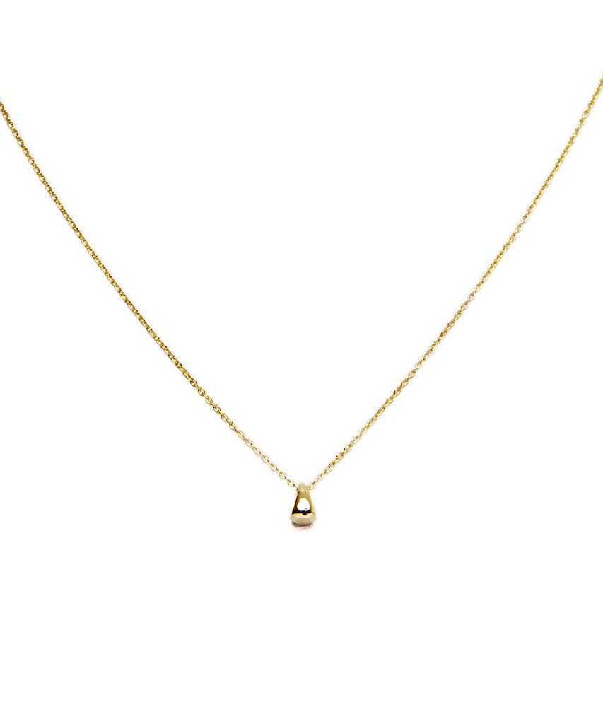 Micro 14k Gold Teardrop Necklace
