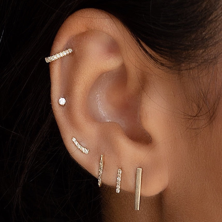 MINI 14K Diamond Huggies