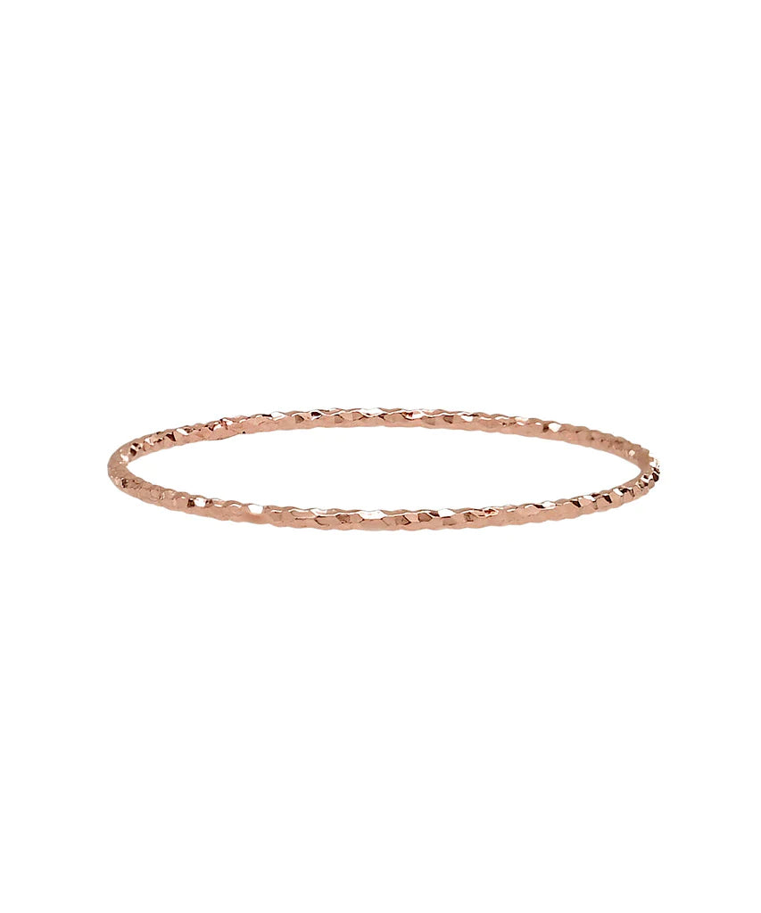 Tiny Solid 14k Gold Sparkle Band