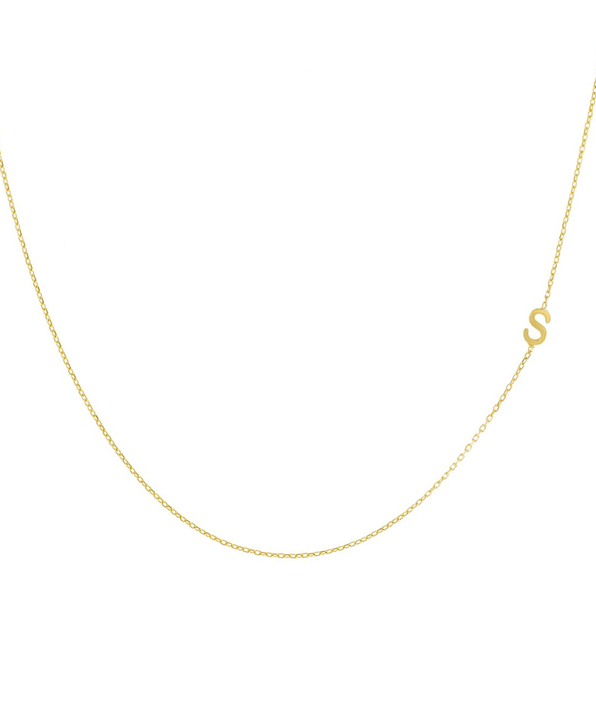 Gold Initial Necklace – P.S. Beads