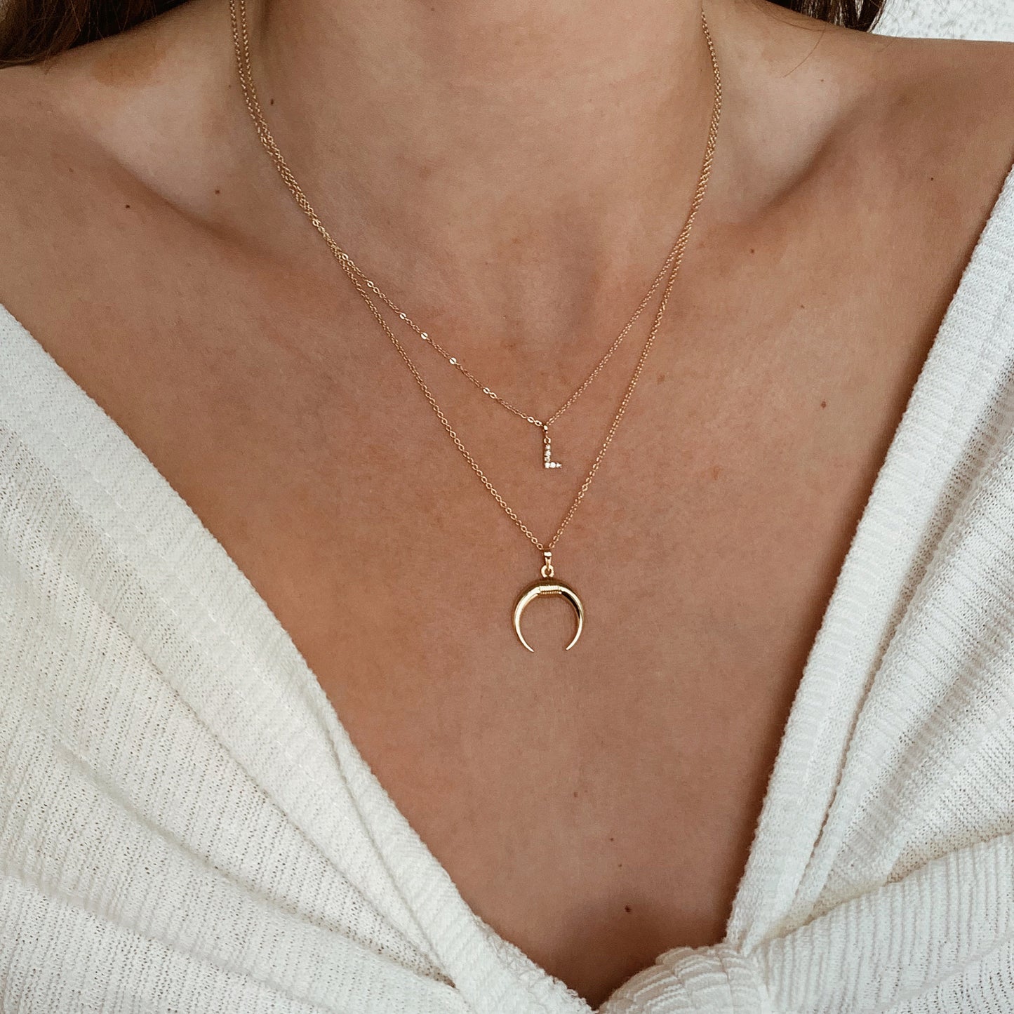 14K Crescent Necklace