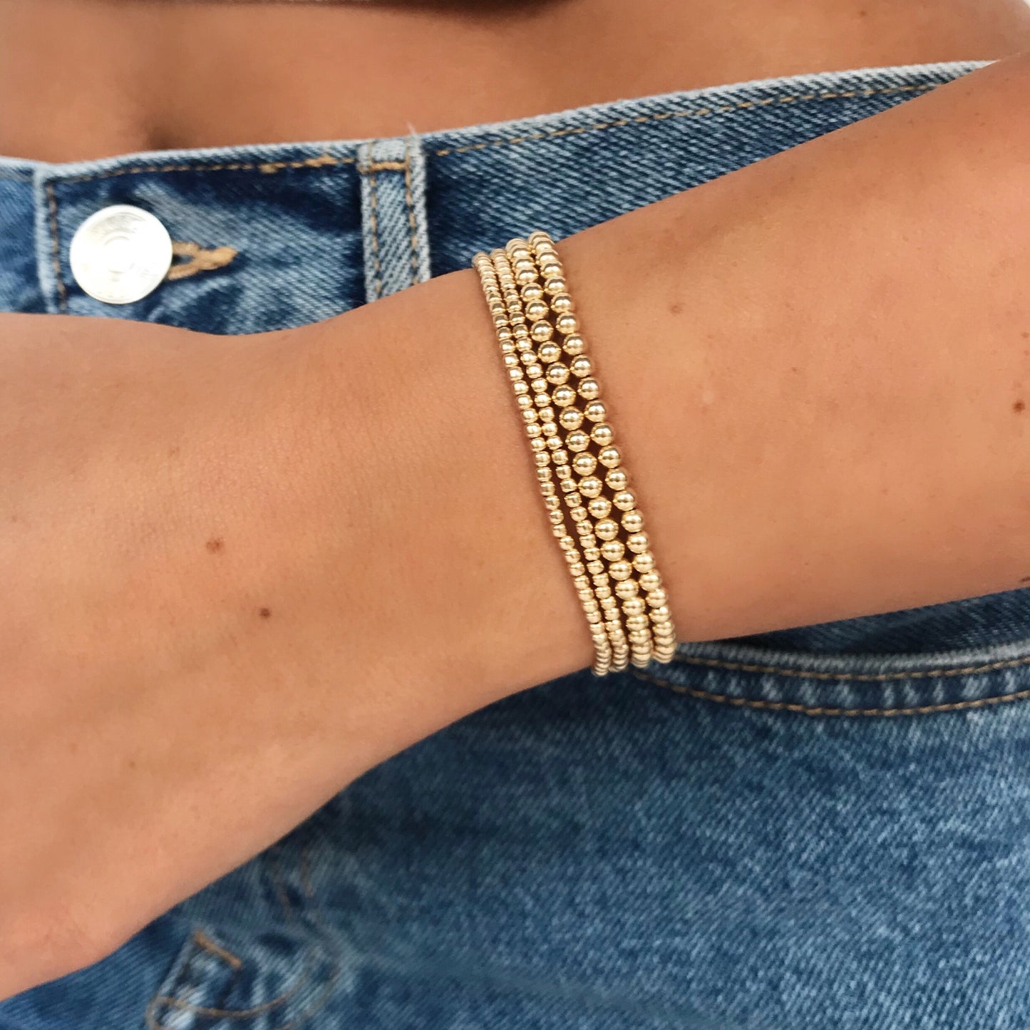 14K Gold Filled Beaded Bracelet