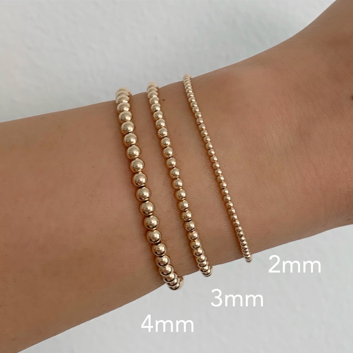 14K Gold Filled Beaded Stretch Bracelet